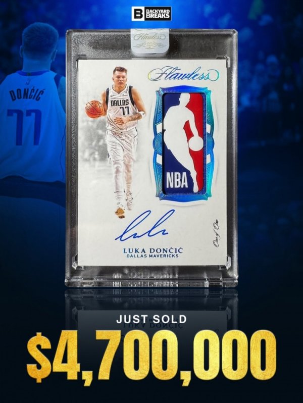 东契奇1of1球星卡卖出470万美元高价 这是历史第八高价体